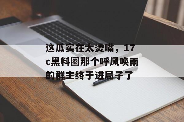 这瓜实在太烫嘴，17c黑料圈那个呼风唤雨的群主终于进局子了